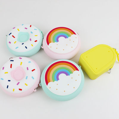 Donut Shape Custom Made Silicone Crossbody Bag With Zippers OEM ODM