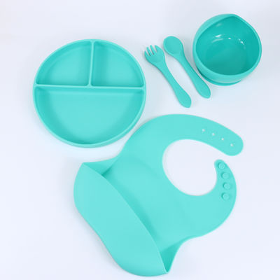 BPA Free Safety Silicone Dining Set , Silicone Bowl And Spoon Set OEM