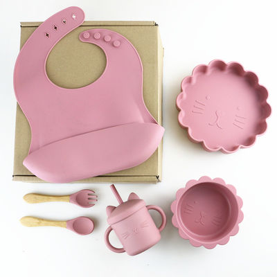 BPA Free Safety Silicone Dining Set , Silicone Bowl And Spoon Set OEM