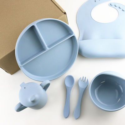 BPA Free Safety Silicone Dining Set , Silicone Bowl And Spoon Set OEM