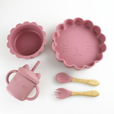 BPA Free Safety Silicone Dining Set , Silicone Bowl And Spoon Set OEM