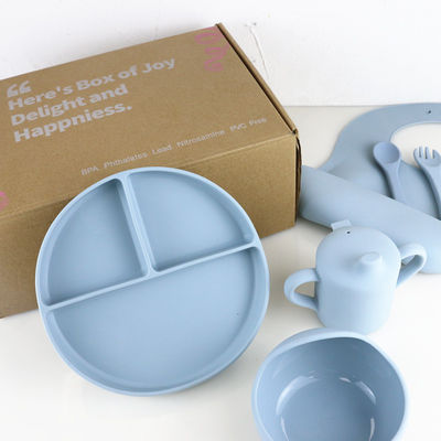 BPA Free Safety Silicone Dining Set , Silicone Bowl And Spoon Set OEM