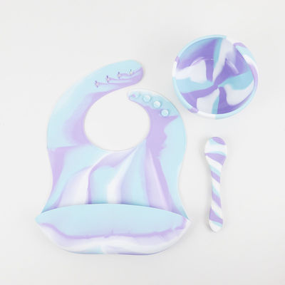 Gradient Colors Silicone Tableware Set BPA Free Anti Slip For Baby Infant
