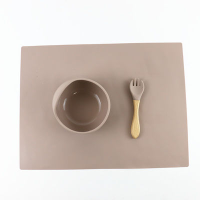 Food Grade Silicone Tableware Set , Silicone Suction Divided Plate Waterproof