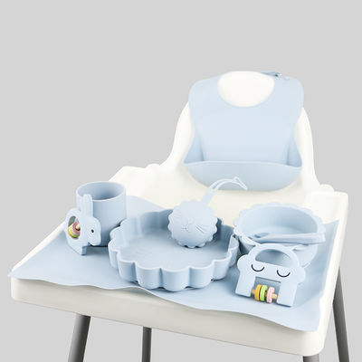 1Set 8 Pcs Silicone Baby Feeding Set Sustainable Pantone Color