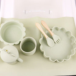 1Set 8 Pcs Silicone Baby Feeding Set Sustainable Pantone Color