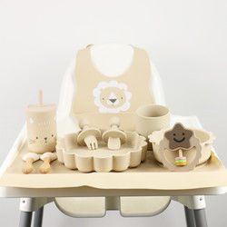1Set 8 Pcs Silicone Baby Feeding Set Sustainable Pantone Color