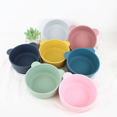 Cute Cartoon Desing Bear Panda Shape Baby Silicone Feeding Bowl Tasteless With Customize Logo