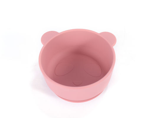 Cute Cartoon Desing Bear Panda Shape Baby Silicone Feeding Bowl Tasteless With Customize Logo