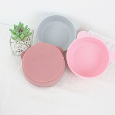 Cute Cartoon Desing Bear Panda Shape Baby Silicone Feeding Bowl Tasteless With Customize Logo