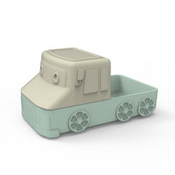 Cartoon Cute Silicone Suction Plate Car Shape For Baby Eating Food