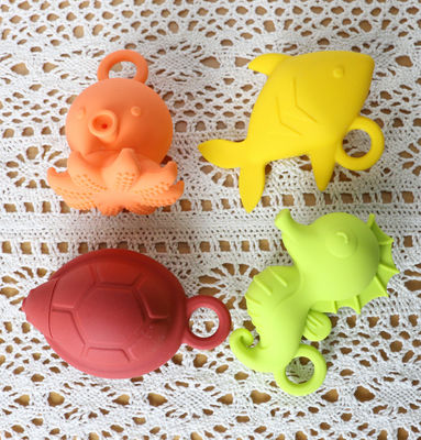 Shiny Colors Rubber Baby Silicone Toys BPA Free For Baby Water Floating