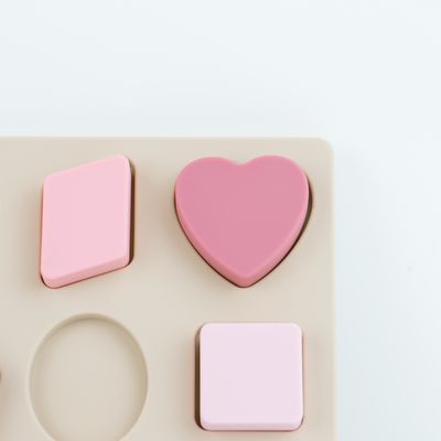 Geometric Shape Silicone Puzzle BPA Free Eco Friendly For Kids Education