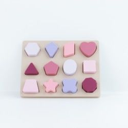 Geometric Shape Silicone Puzzle BPA Free Eco Friendly For Kids Education