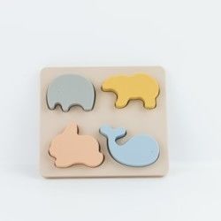 Geometric Shape Silicone Puzzle BPA Free Eco Friendly For Kids Education