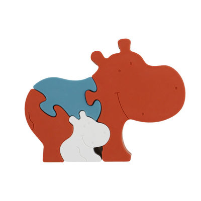 Food Grade Silicone Infant Jigsaw Puzzles BPA Free Eco Friendly Hippo Shape