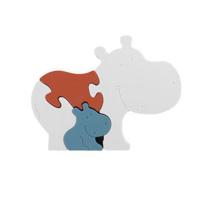 Food Grade Silicone Infant Jigsaw Puzzles BPA Free Eco Friendly Hippo Shape