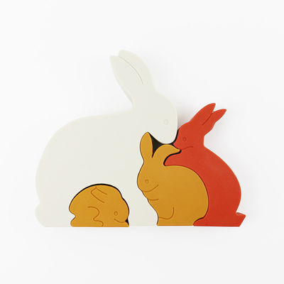 Bunny Rabbit Silicone Toddler Jigsaw Puzzle Eco Friendly For Baby
