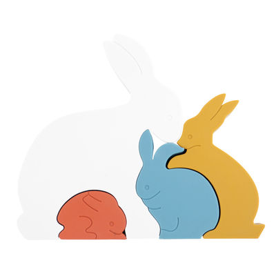Bunny Rabbit Silicone Toddler Jigsaw Puzzle Eco Friendly For Baby