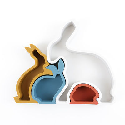 Bunny Rabbit Silicone Toddler Jigsaw Puzzle Eco Friendly For Baby