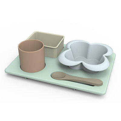 Flower Shape Silicone Bowl Set Unbreakable For Baby Child Feeding