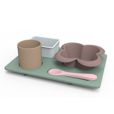Flower Shape Silicone Bowl Set Unbreakable For Baby Child Feeding