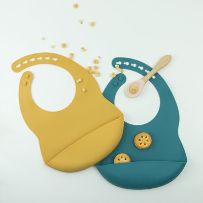 Toddler Feeding Silicone Baby Bib BPA Free Soft With Food Catcher