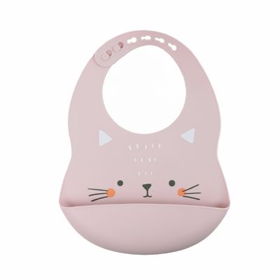 BPA Free Soft Silicone Baby Bib Water Resistant With Printing Animal Pattern