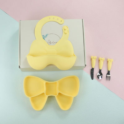 Bow Knot Bpa Free Siliconee Baby Bib Waterproof Food Grade Adjust Size