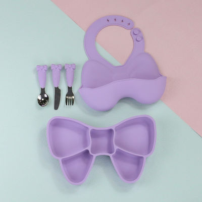 Bow Knot Bpa Free Siliconee Baby Bib Waterproof Food Grade Adjust Size