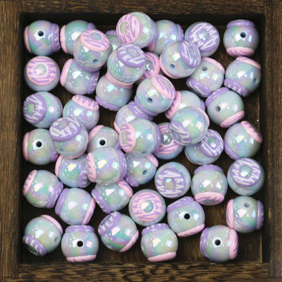 Chunky Gumball Pink Color Bulk Bubblegum Beads Acrylic Loose Beads For Jewelry