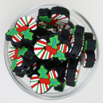 Custom Christmas Silicone focal beads BPA Free Eco Friendly DIY beads for pen keychains