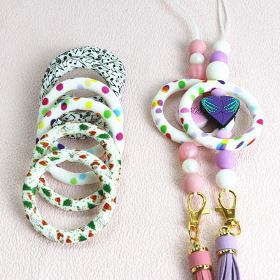 Manufacturer  custom printed design full colors all over the  ring beads for key chains decorations