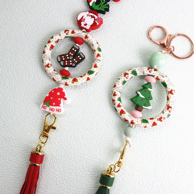 100% Safe Silicone Beads LOW MOQ  printed pattern o ring focals for DIY Crafts keychain Making