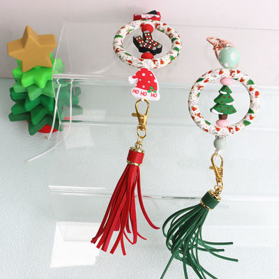 100% Safe Silicone Beads LOW MOQ  printed pattern o ring focals for DIY Crafts keychain Making