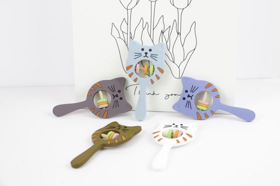 BPA Free Silicone Teether for Teething Baby Care food grade soothing silicone rattle toys