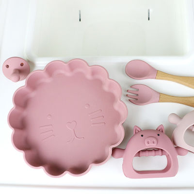 Custom Various Shapes pig shape handle grip Silicone Teether for Baby with Various Designs