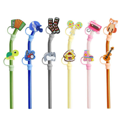 Custom Silicone Straw Cover -40℃ to 230℃ Temperature Range Customized Size straw topper charms