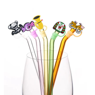 Custom Silicone Straw Cover -40℃ to 230℃ Temperature Range Customized Size straw topper charms