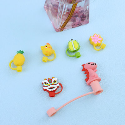 Custom Silicone Straw Cover -40℃ to 230℃ Temperature Range Customized Size straw topper charms