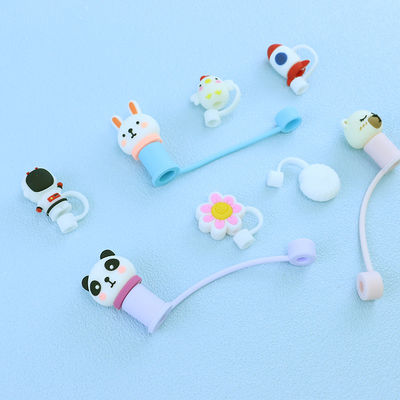 Custom Silicone Straw Cover -40℃ to 230℃ Temperature Range Customized Size straw topper charms