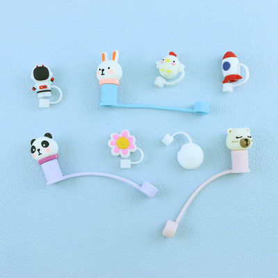 Custom 3D Silicone Straw Cover Name Brand Personalized Design straw hat