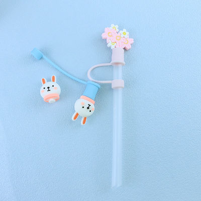 Non-toxic Different Material Size Straw / Sippy Topper charms silicone straw cover