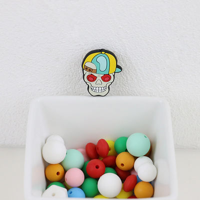 Custom halloween skull pumpkins Silicone Focal Bead for DIY pens keychains