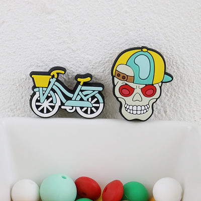 Custom halloween skull pumpkins Silicone Focal Bead for DIY pens keychains
