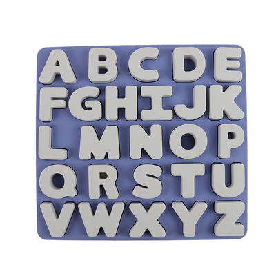 Custom logo Silicone educational toys alphabate 26 letters silicone Puzzle BPA Free Eco Friendly For children