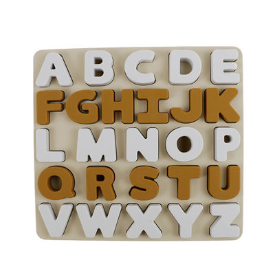 Custom logo Silicone educational toys alphabate 26 letters silicone Puzzle BPA Free Eco Friendly For children