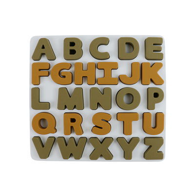 Custom logo Silicone educational toys alphabate 26 letters silicone Puzzle BPA Free Eco Friendly For children