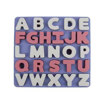 Custom logo Silicone educational toys alphabate 26 letters silicone Puzzle BPA Free Eco Friendly For children