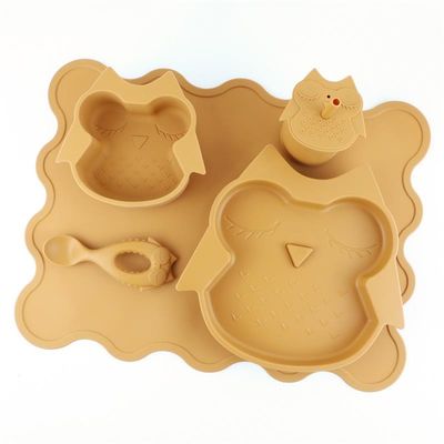4 Pieces Silicone Bowl Set Non Toxic BPA Free Microwave Baby Dishes